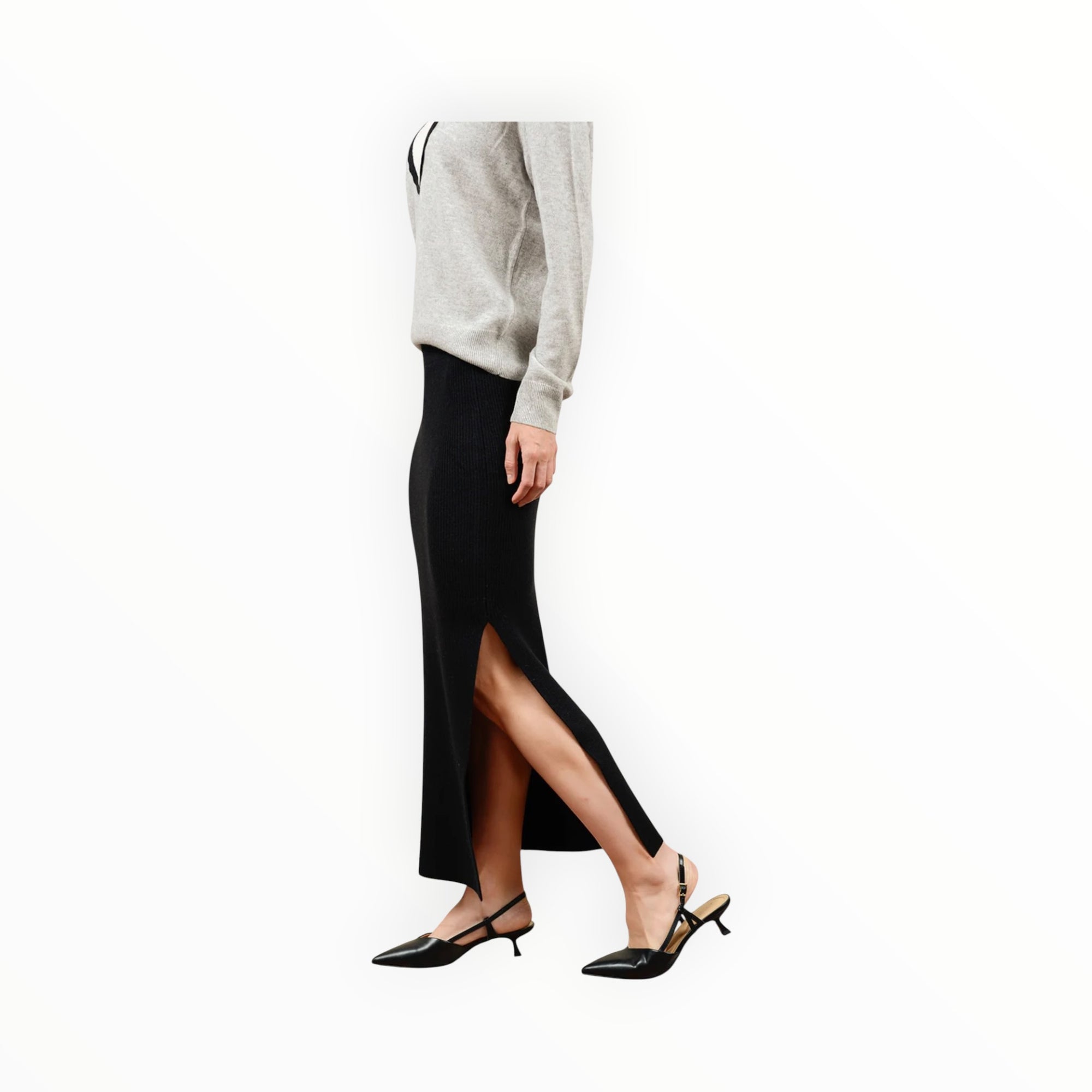 27 Miles Malibu Betsi Ribbed Pencil Skirt - Black