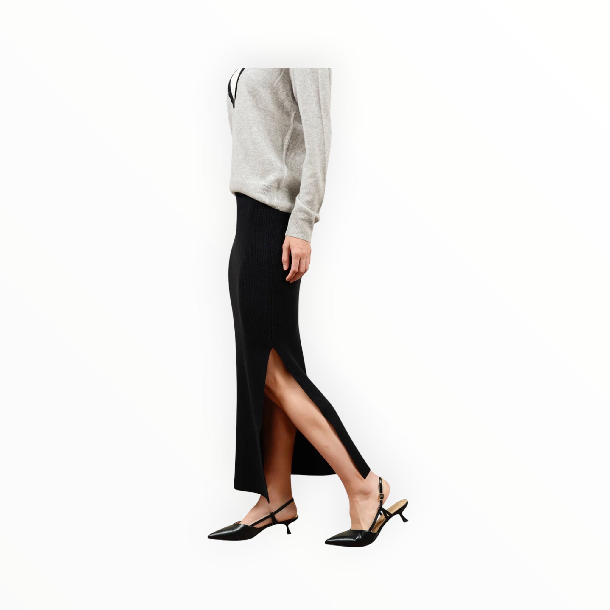 27 Miles Malibu Betsi Ribbed Pencil Skirt - Black