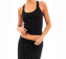ÉTERNE Rib Racerback Tank - Black