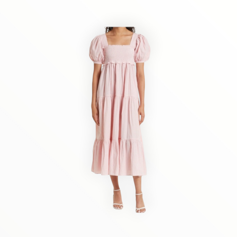 byTiMo Poplin Check Dress - Pink/White