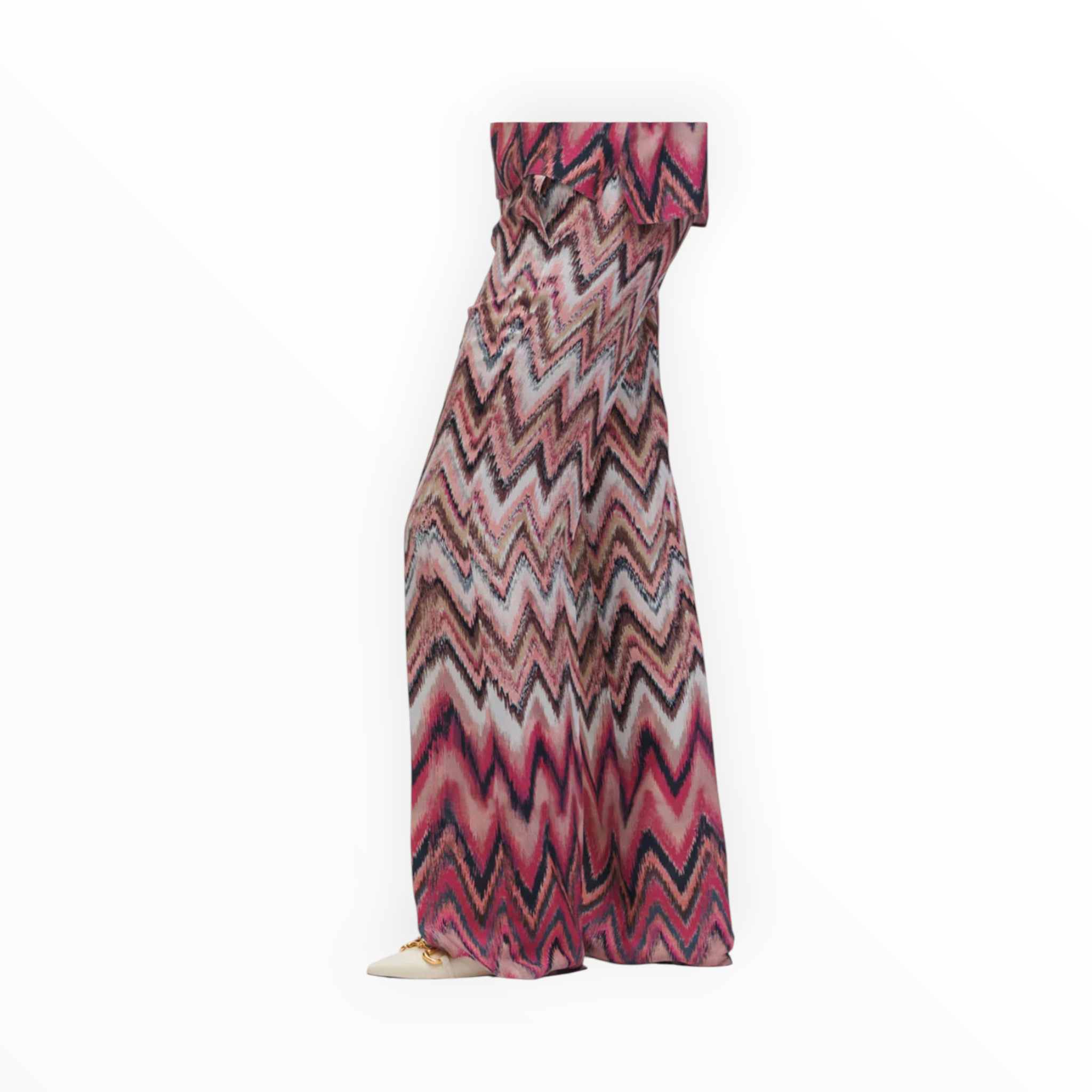 Luisa Cerano Zig Zag Printed Trousers - Pink/Barolo