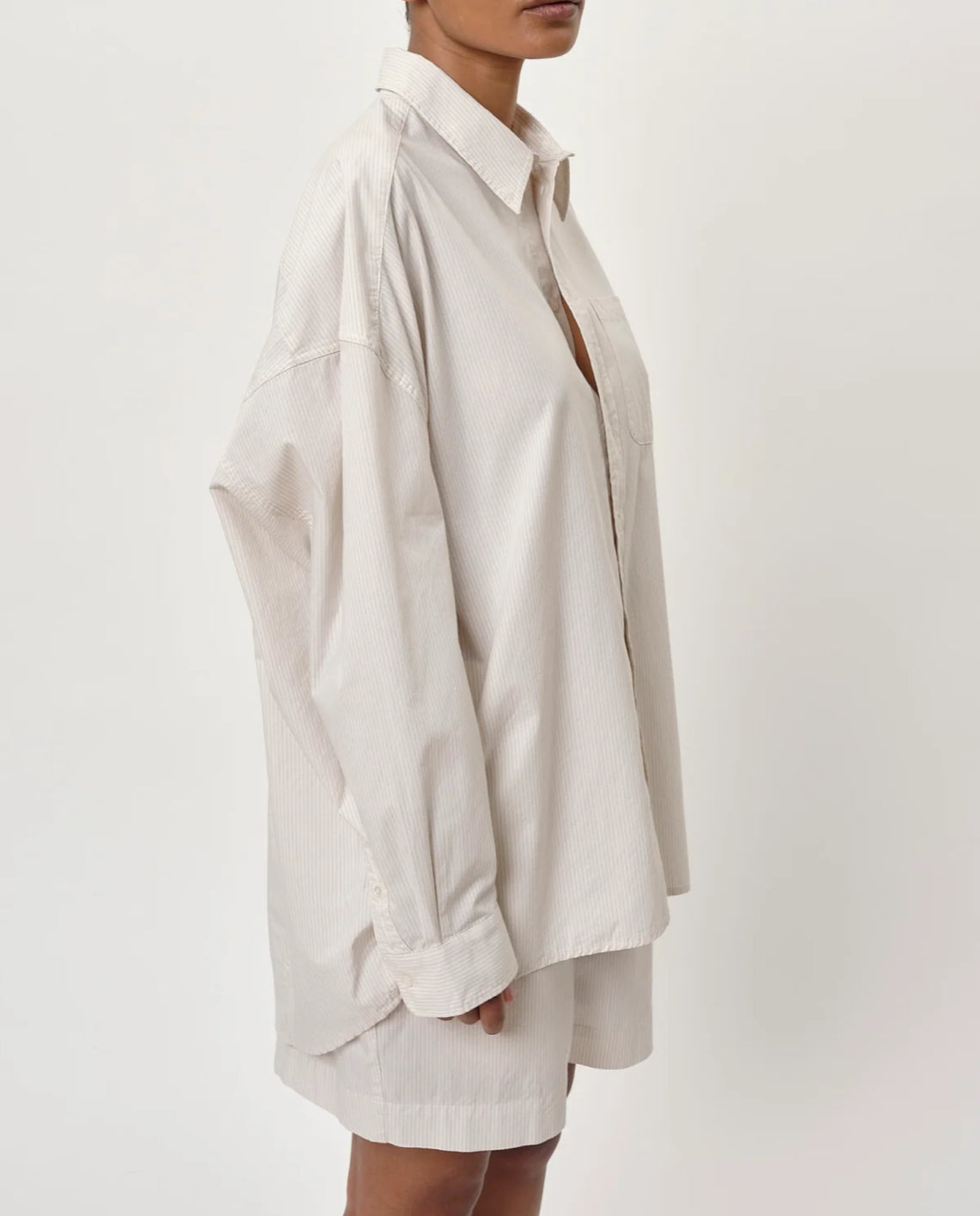 Herskind Lex Shirt - Creme Pinstripe