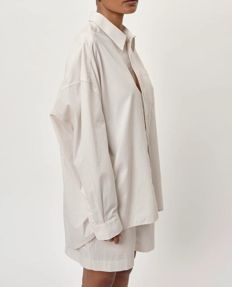 Herskind Lex Shirt - Creme Pinstripe