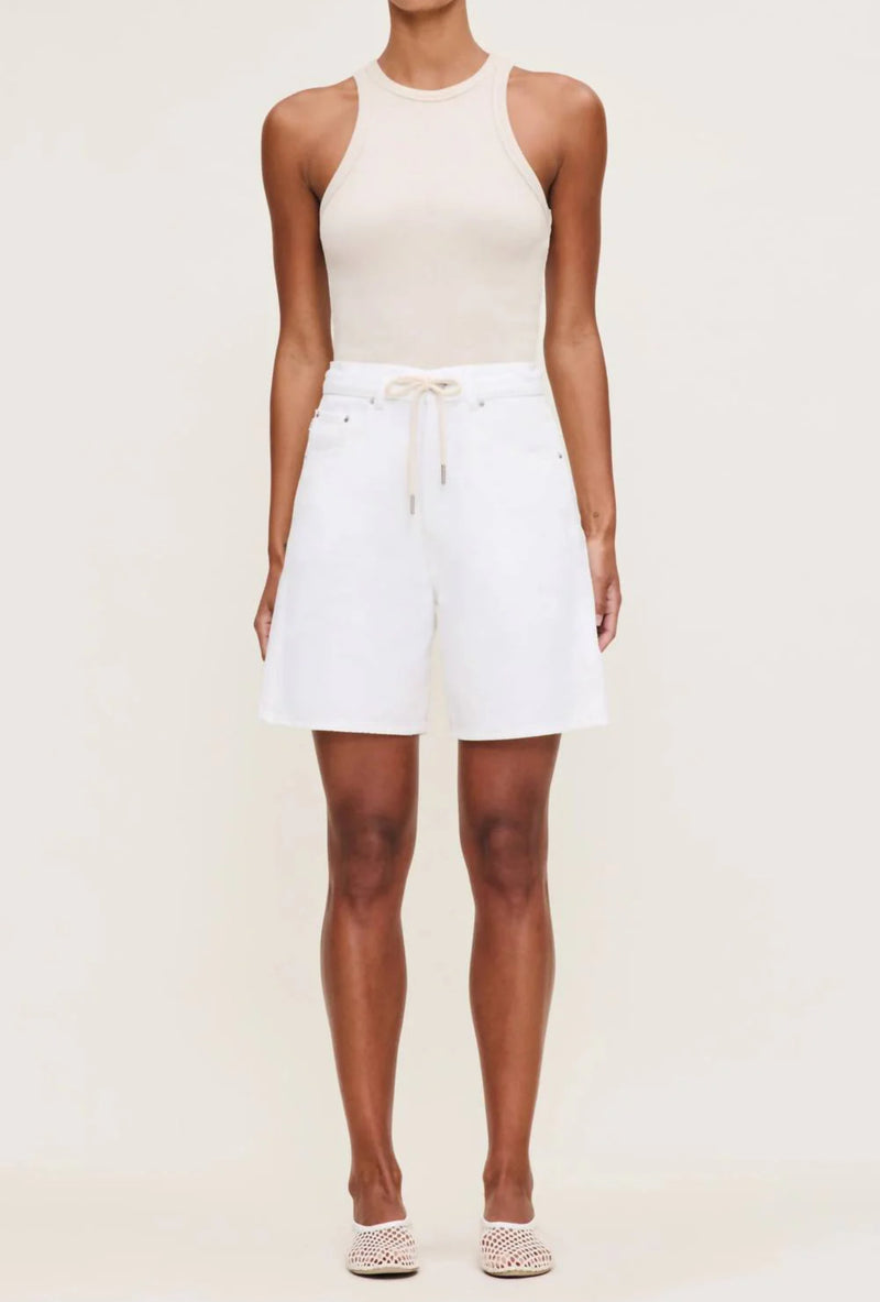DL1961 Taylor Aura Drawstring Shorts - White Drawcord