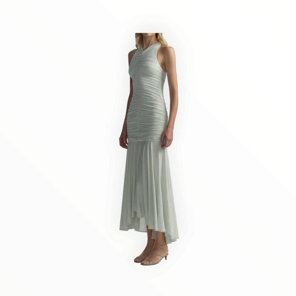 A.L.C. Ayla Ruched Knit Midi Dress - Pale Mint