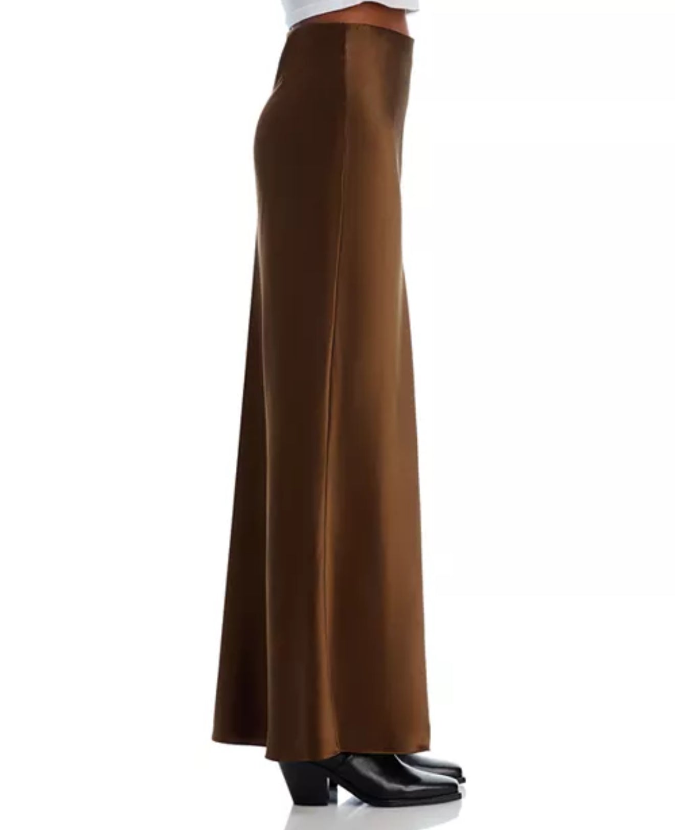 Frame Silk Column Maxi Skirt - Moss
