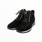 Gabor Zip Up + Lace Up Suede Bootie - Black
