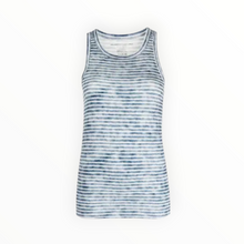 Majestic Filatures Linen Stripe Scoop Neck Tank - Marine/Blanc