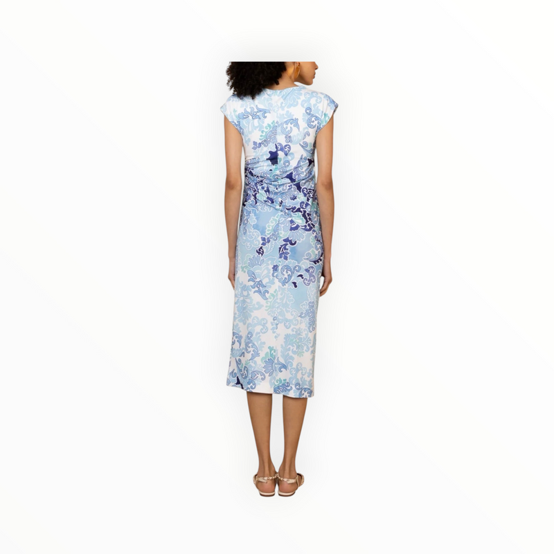 Hale Bob Thora Cap Sleeve Midi Dress - Blue