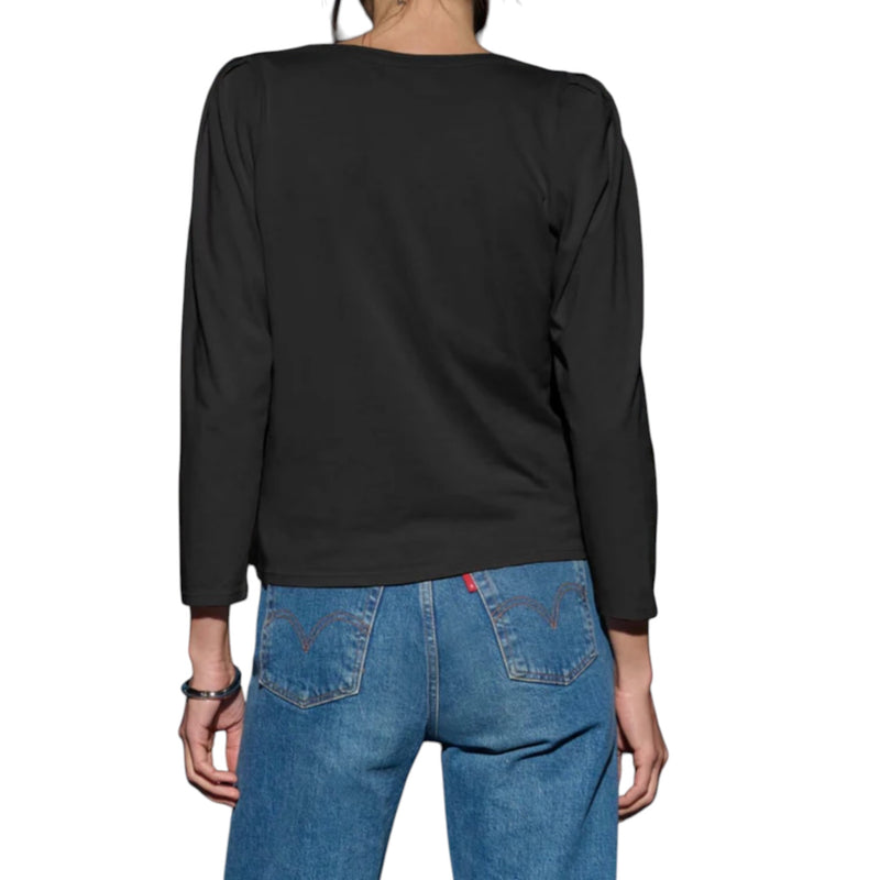 Nation Ltd Amelie Envelepe Neck Top - Jet Black