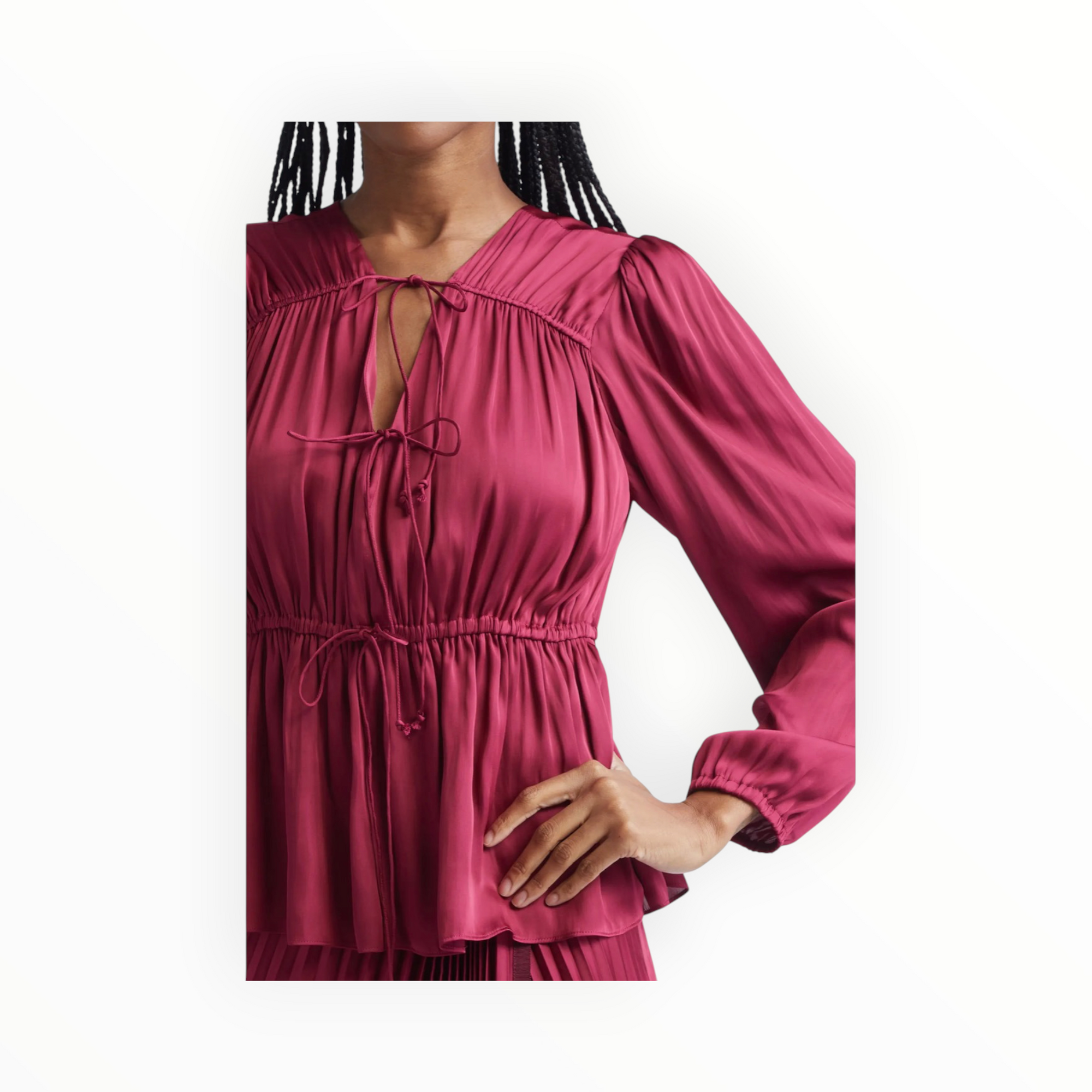 Derek Lam 10 Crosby Esmeralda Tie Front Top
