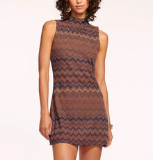 Ramy Brook Marietta Mock Neck Dress - Saddle Chevron