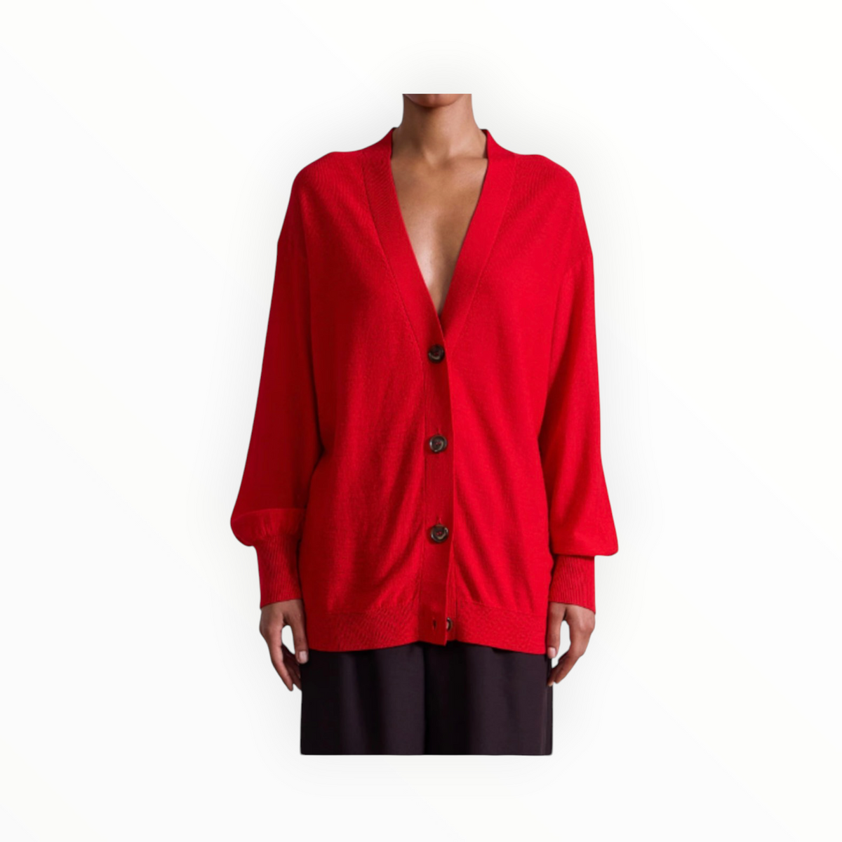 Apiece Apart Drippy Tissue Cardigan - Dragon Fruit
