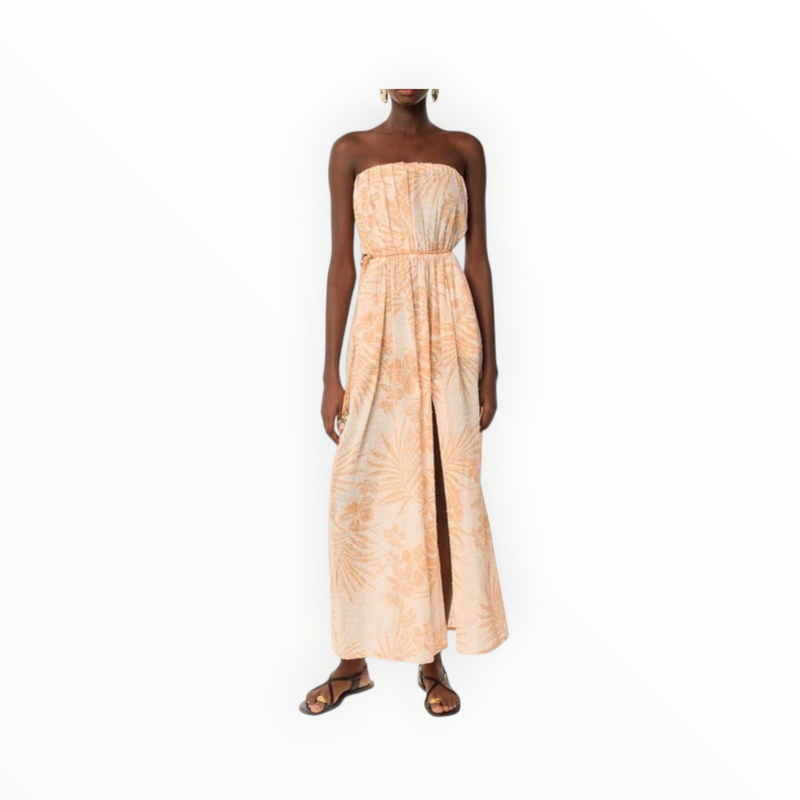Poupette St Barth Long Mara Dress - Orange Frangipani