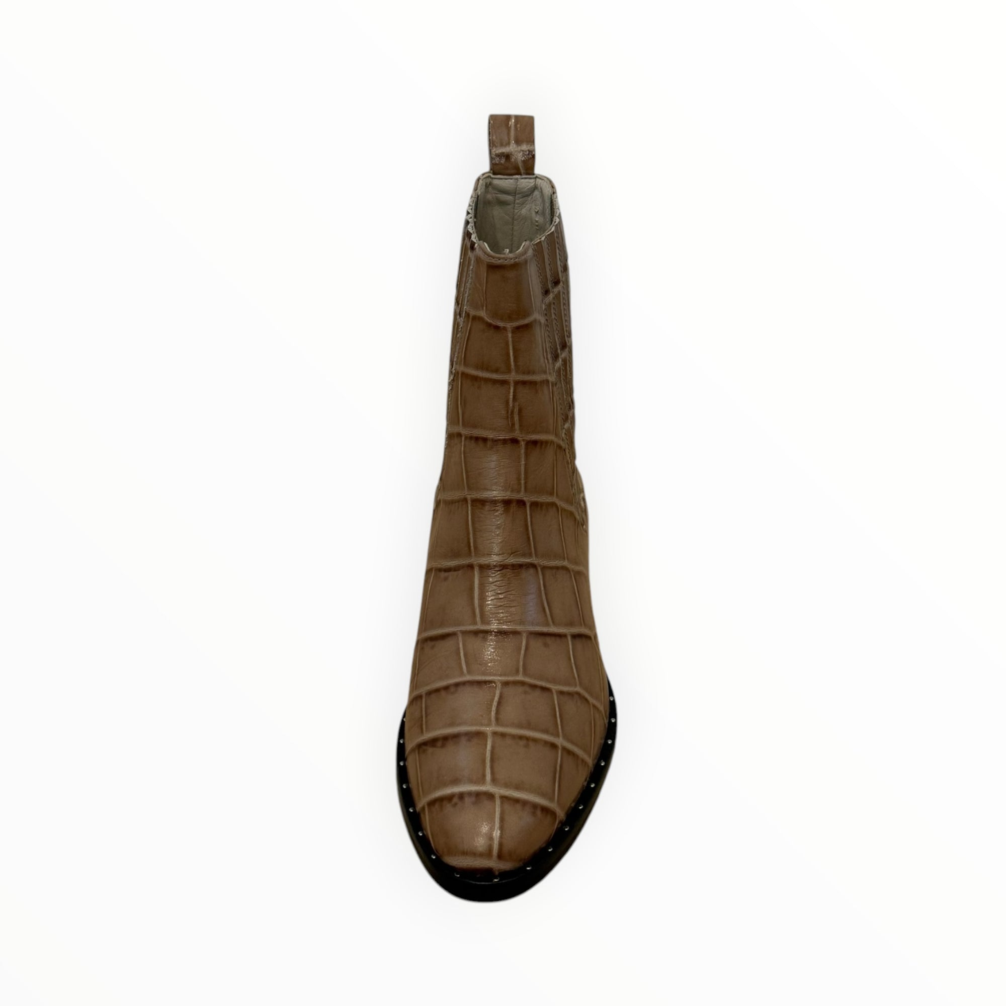 Frēda Salvador Drew Chelsea Boot - Khaki Croc Embossed