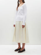 TOTÊME Wool Silk Twinflower Skirt - Macadamia