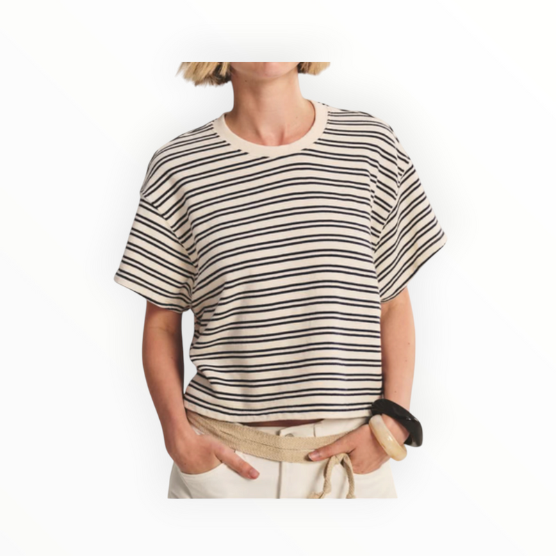 Velvet by Graham & Spencer Brissa Top - Natural/Navy