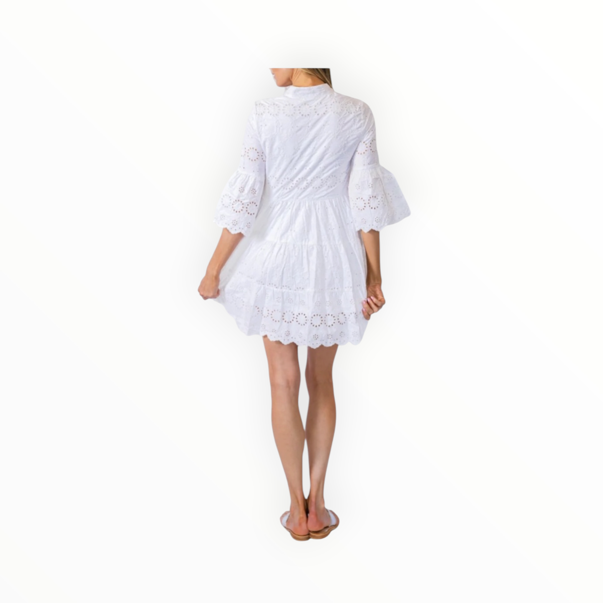 Sail to Sable Eyelet Charlotte Dress - White