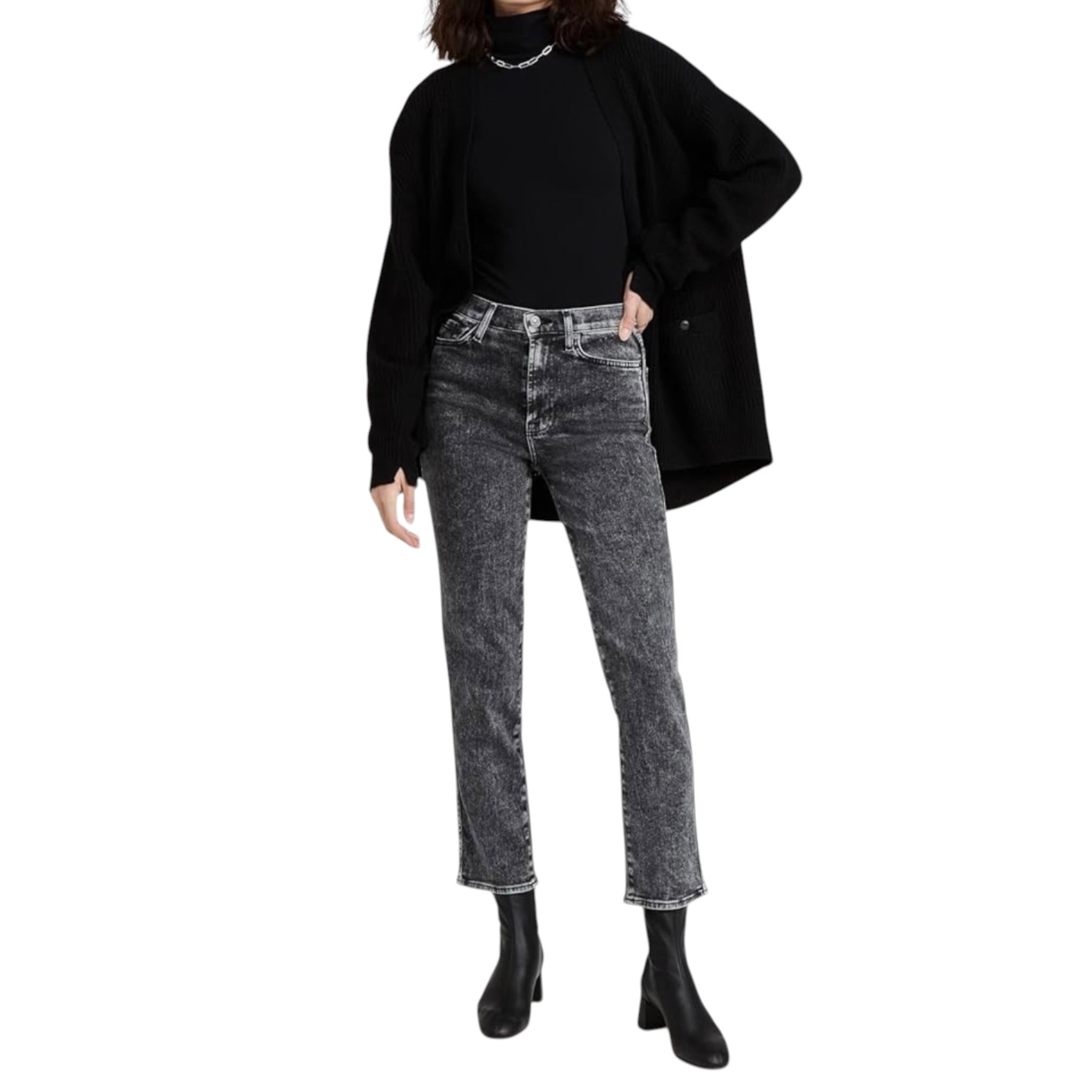 7 For All Mankind Luxe Vintage High Rise Cropped Straight - Felix
