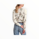 525 America Aster Floral Cardigan - Chalk Combo
