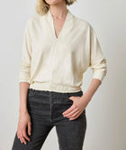 LILLA|P Shawl Collar Wedge Top - Snow