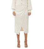 French Connection Inu Satin Wrap Skirt - Classic Cream
