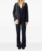 Zadig & Voltaire Valse Single Breasted Wool Blazer - Encre
