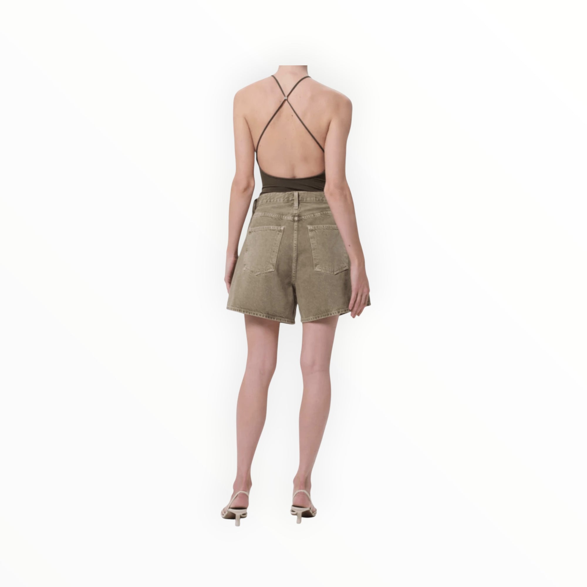 AGOLDE Rhoda Pleated A-Line Short - Cholla