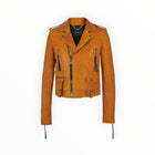 Coût De La Liberté Cindy-Caravaggio Leather Moto Jacket - Golden Yellow