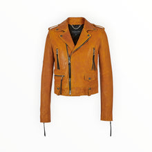 Coût De La Liberté Cindy-Caravaggio Leather Moto Jacket - Golden Yellow