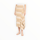 SIMKHAI Caelan Asymmetric Stripe Knit Skirt - Sand Multi