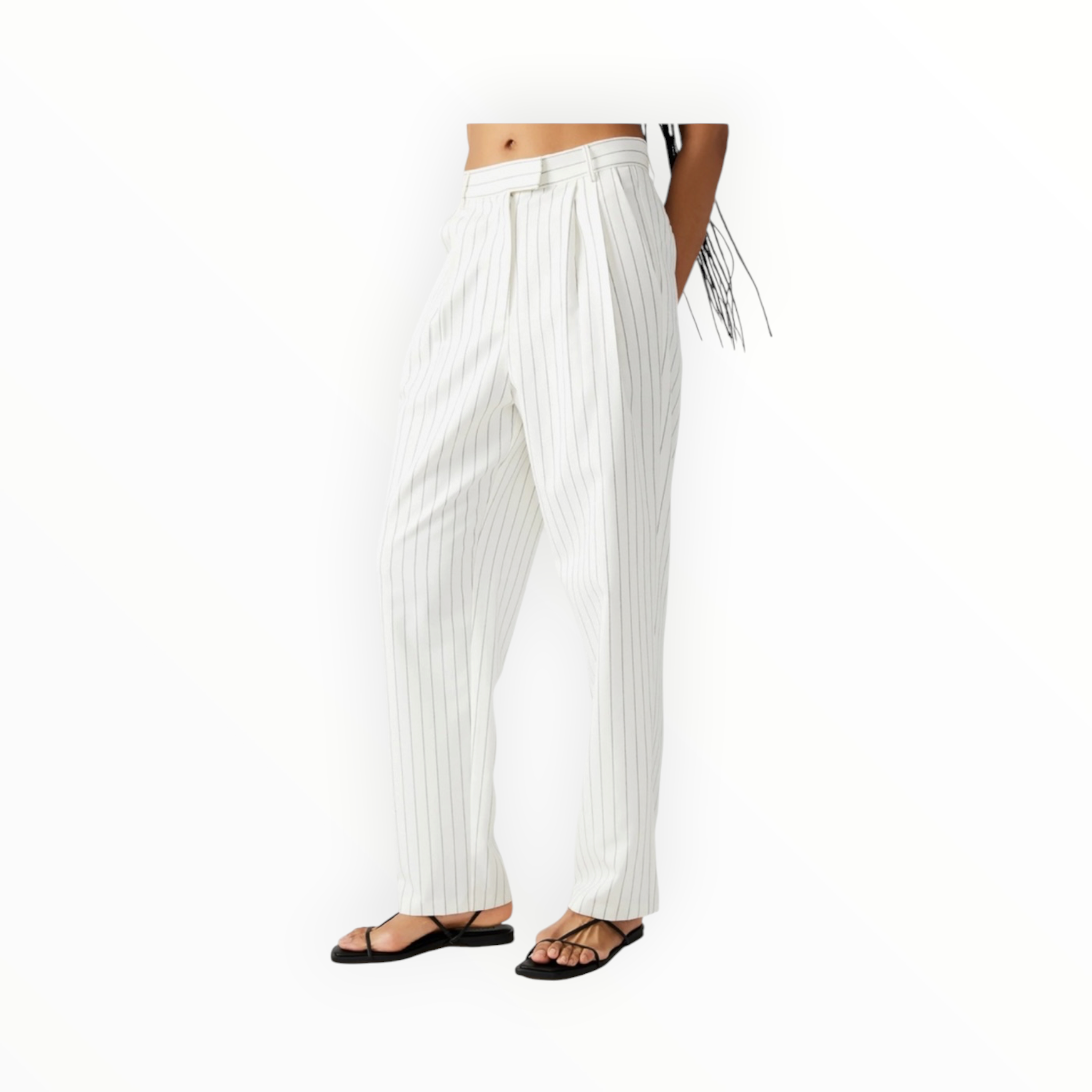 Steve Madden Rumi Pants - White Pinstripe