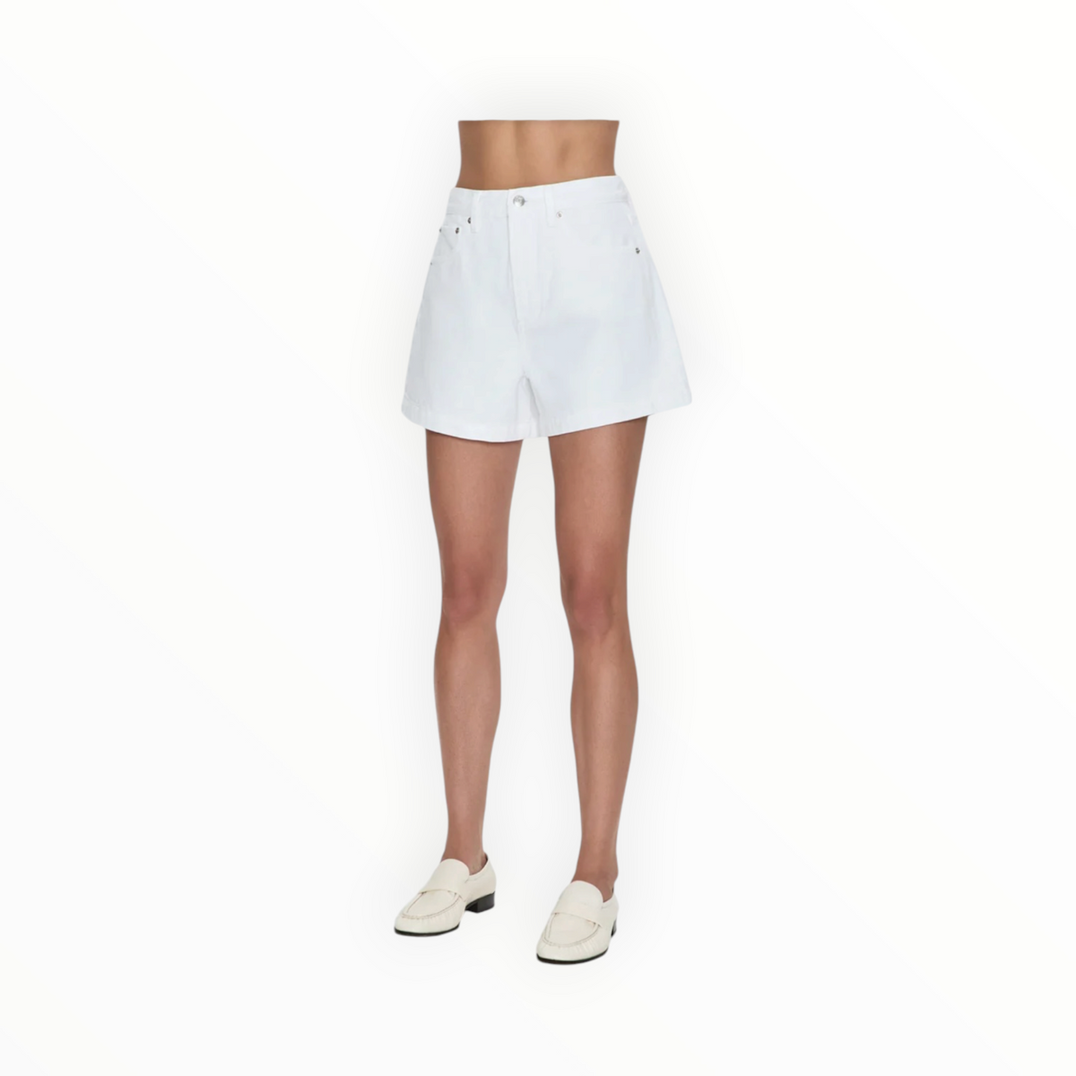 Pistola Saige High Rise A-Line Shorts - Polished White