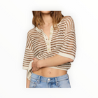 Z Supply Kylo Striped Polo Sweater - Taro