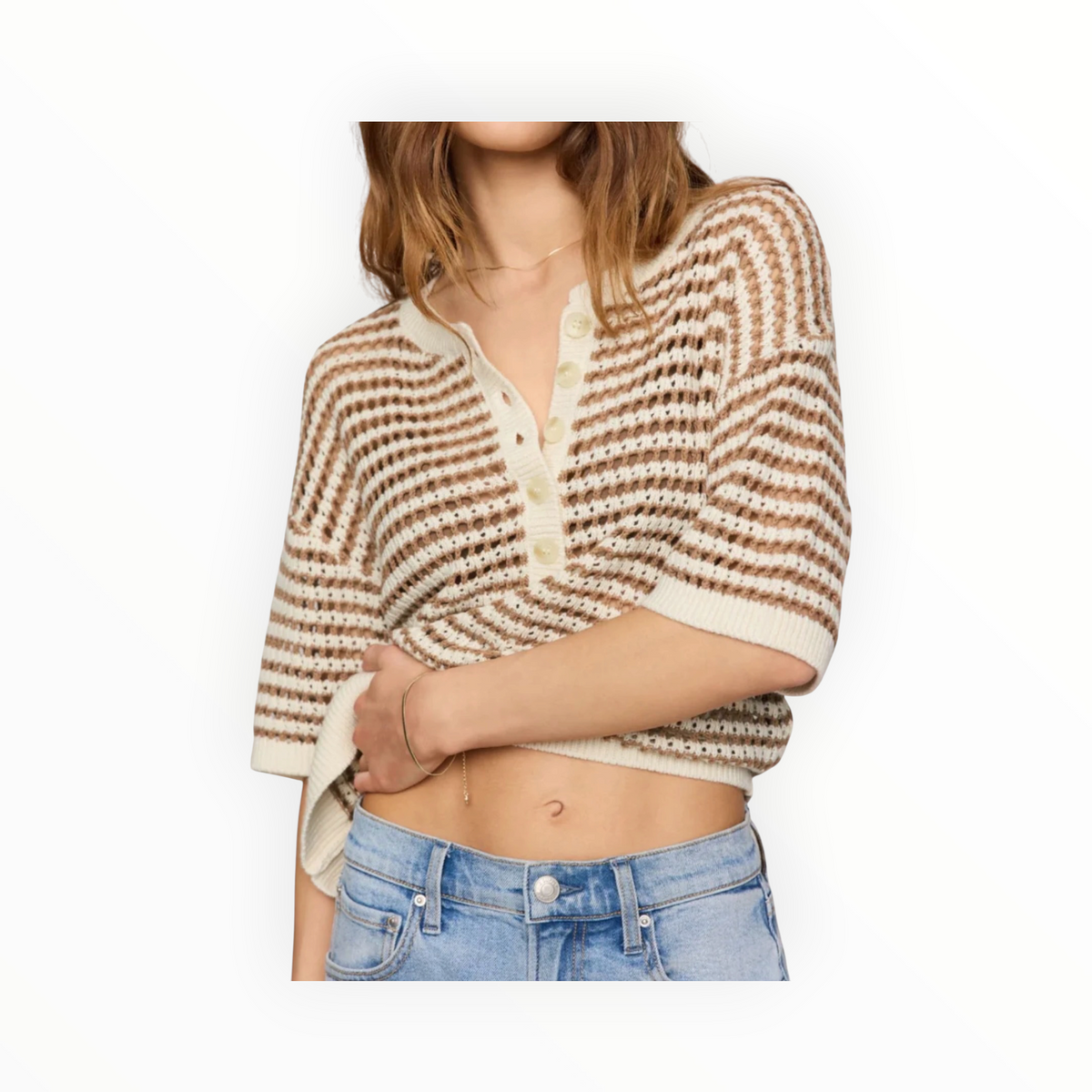 Z Supply Kylo Striped Polo Sweater - Taro
