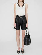 Anine Bing Carmen Short - Black Recycled Leather