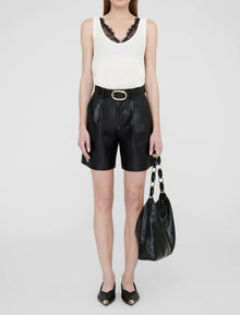Anine Bing Carmen Short - Black Recycled Leather