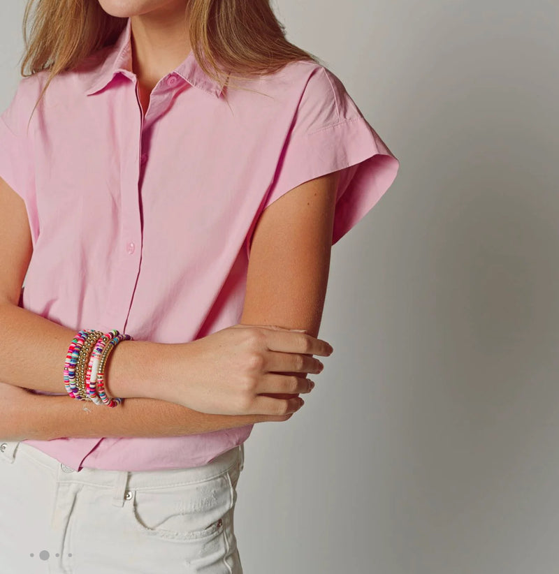 The Shirt by Rochelle Behrens The Boyfriend Shirt - Fondant Pink