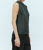St. Agni Sheer Silk Gauze Top - Soot