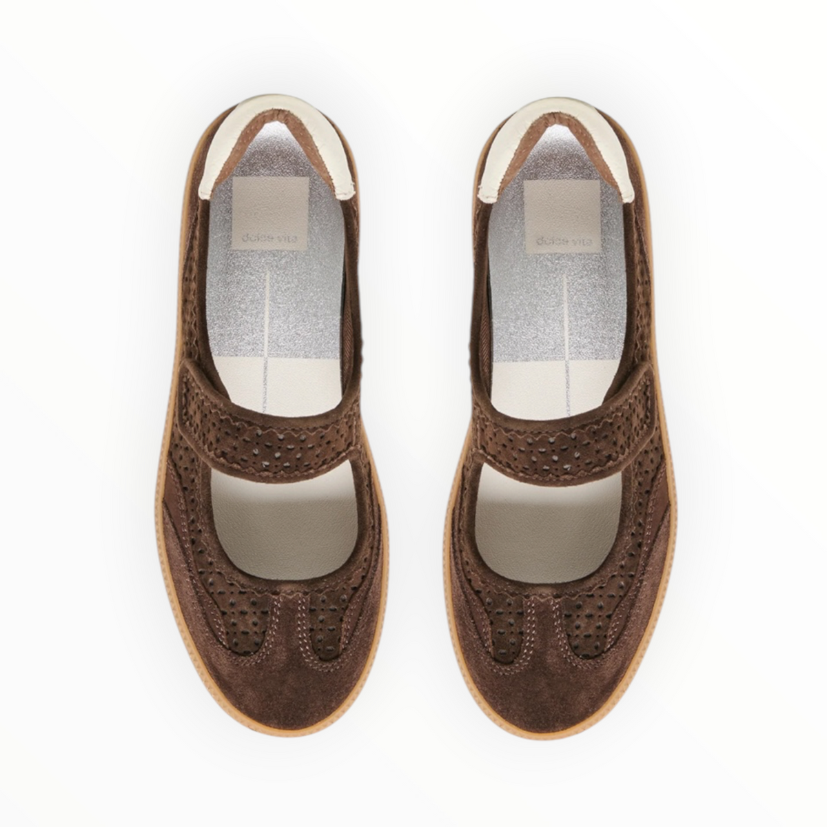 Dolce Vita Nanet Sneakers - Dark Brown Perforated Suede
