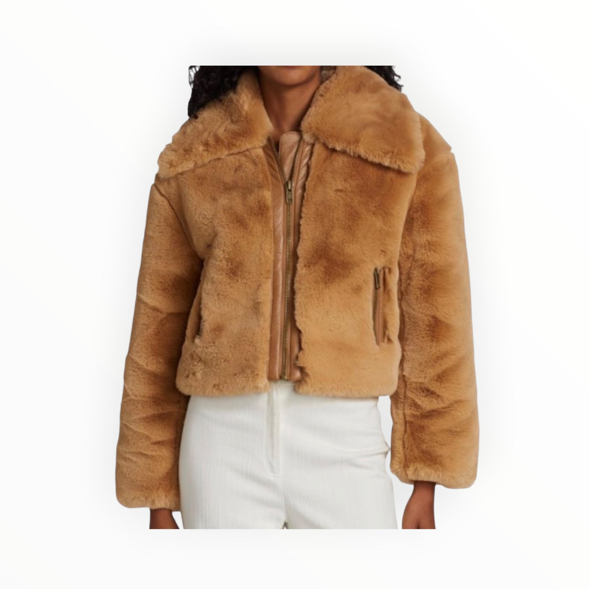 dh New York Paloma Cropped Faux Fur Jacket