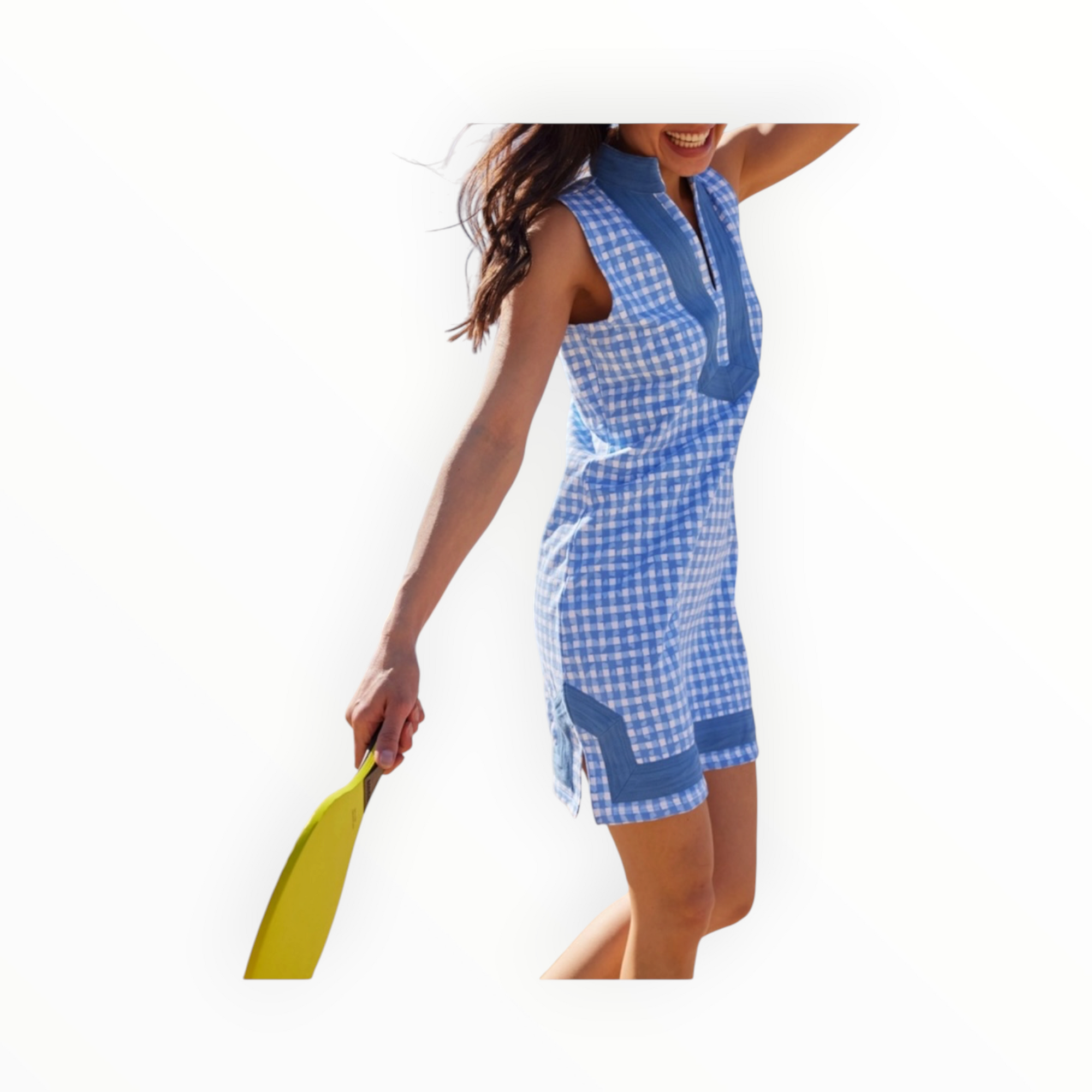 Sail To Sable Coastal Sleeveless Classic Tunic - Blue Gingham