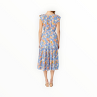 Shoshanna Peony Floral Dress - Slate Blue Multi