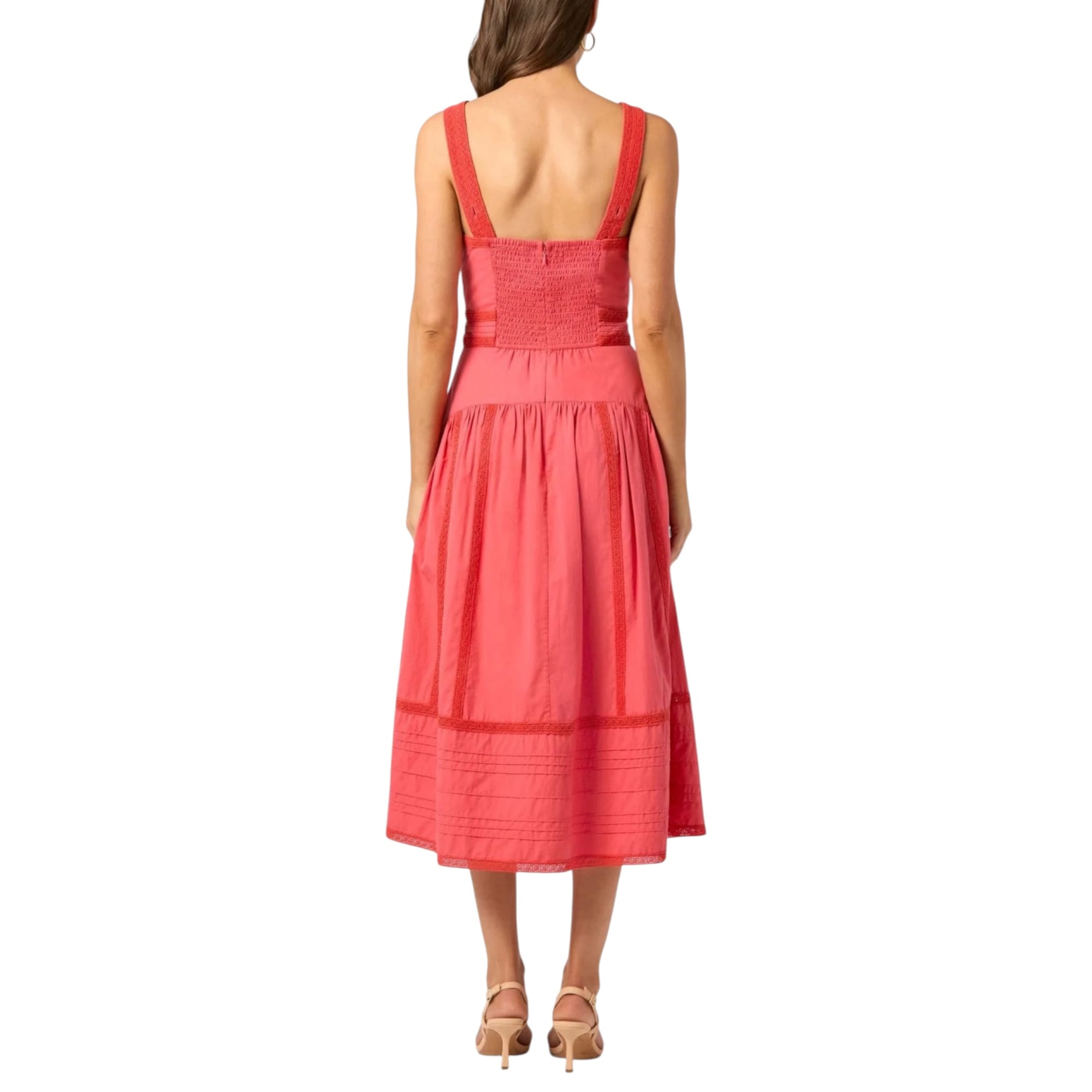 Shoshanna Rosette Dress - Persimmon