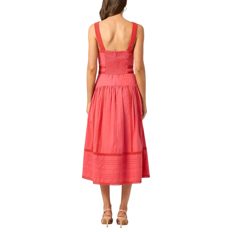 Shoshanna Rosette Dress - Persimmon
