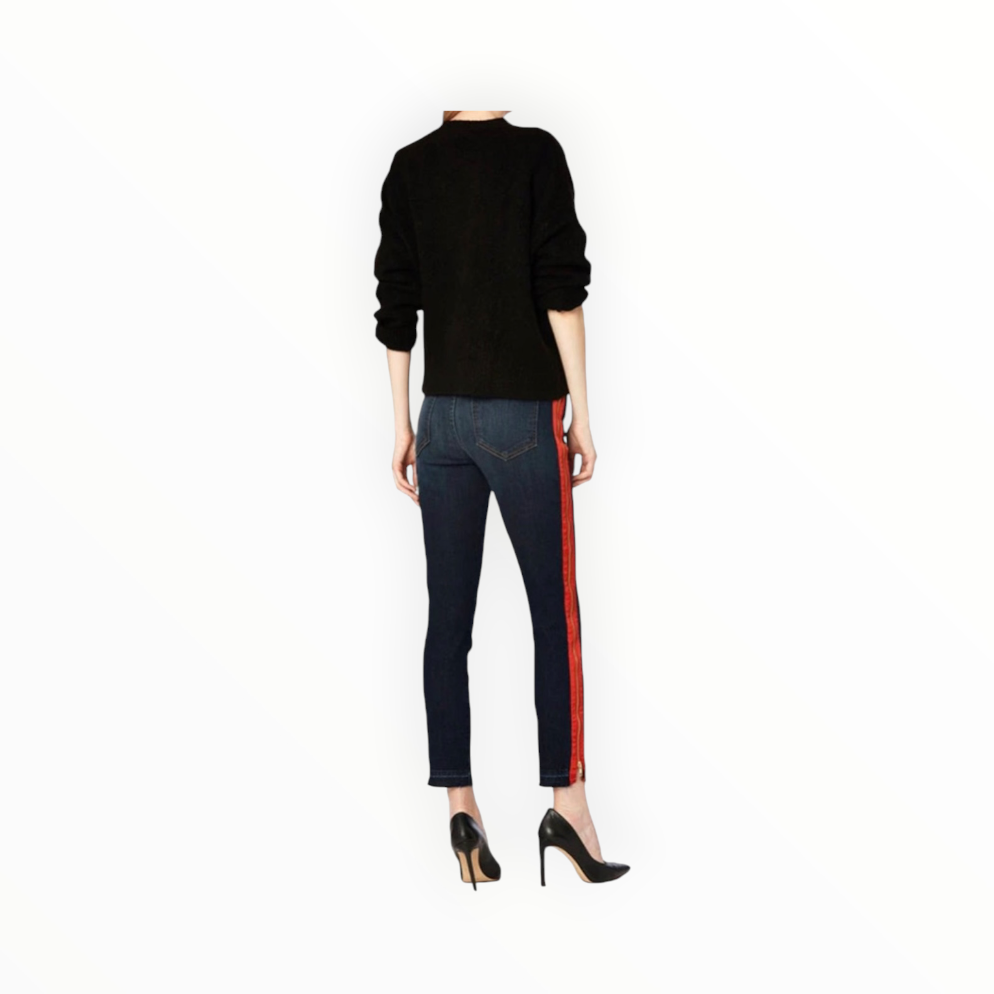 Etienne Marcel Mid Rise Side Striped Cropped Skinny Jeans