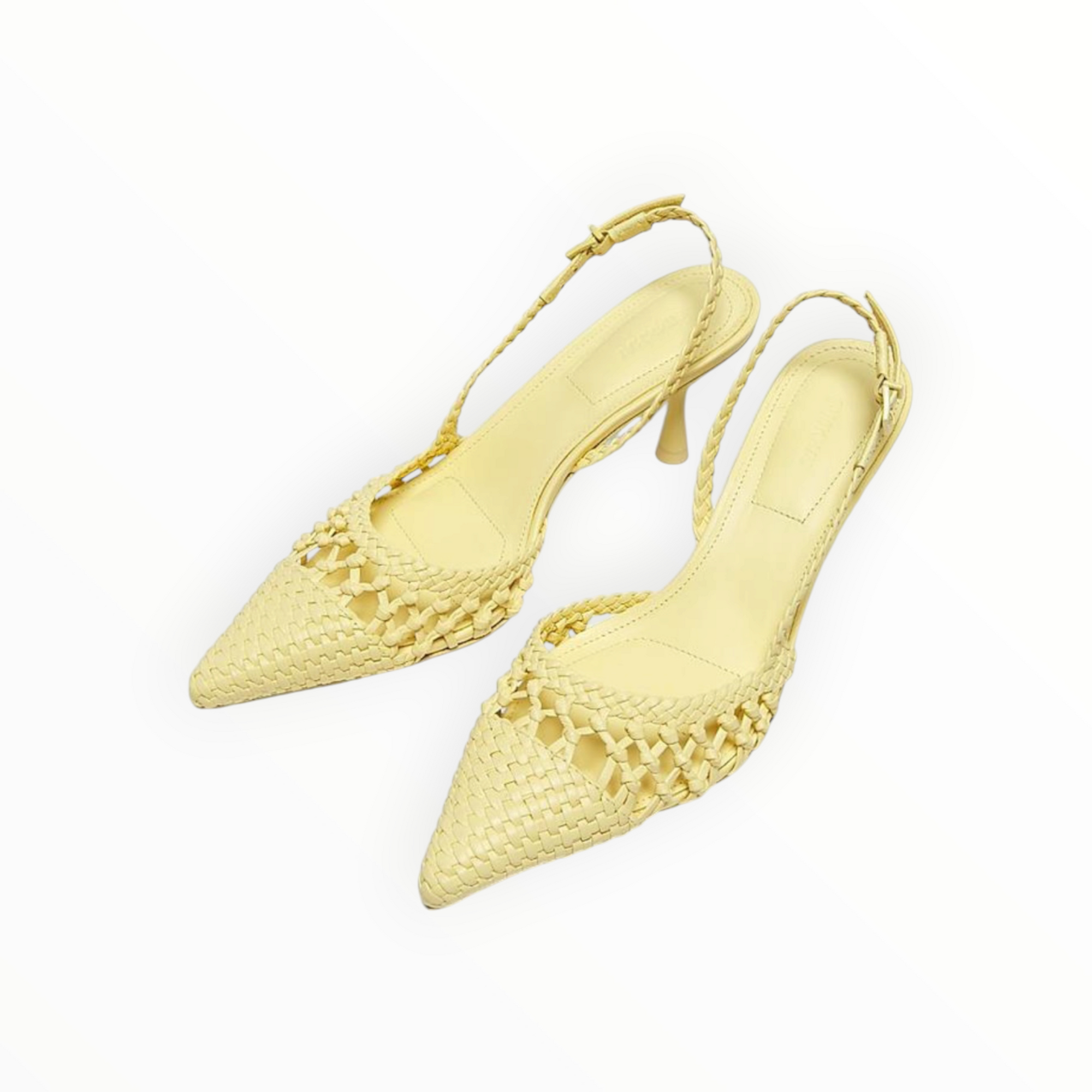 SIMKHAI Dylan Open Weave Slingback Pumps - Butter Cream