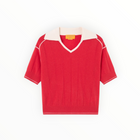 Guest In Residence Pele Polo - Scarlet/Cream