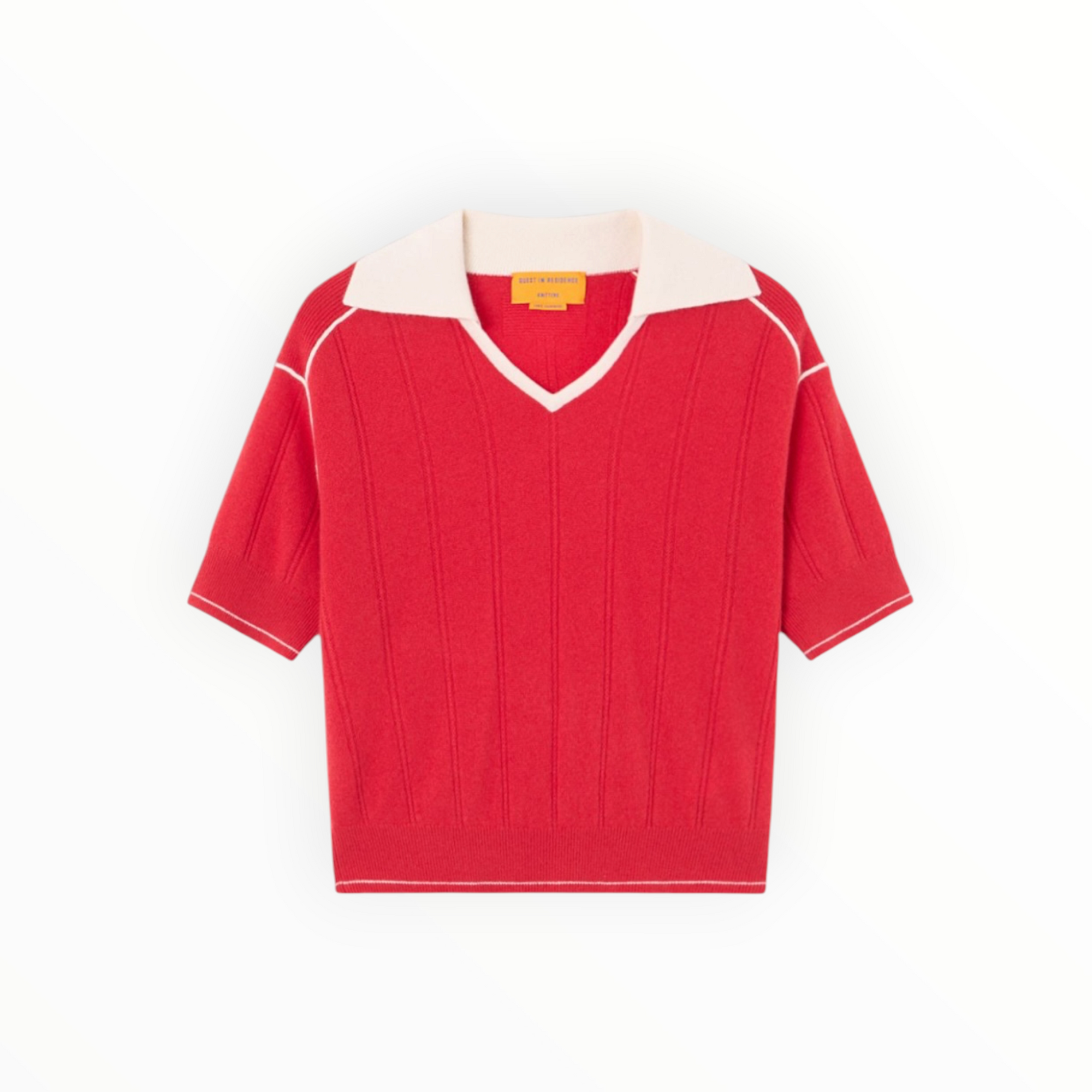 Guest In Residence Pele Polo - Scarlet/Cream