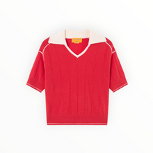 Guest In Residence Pele Polo - Scarlet/Cream